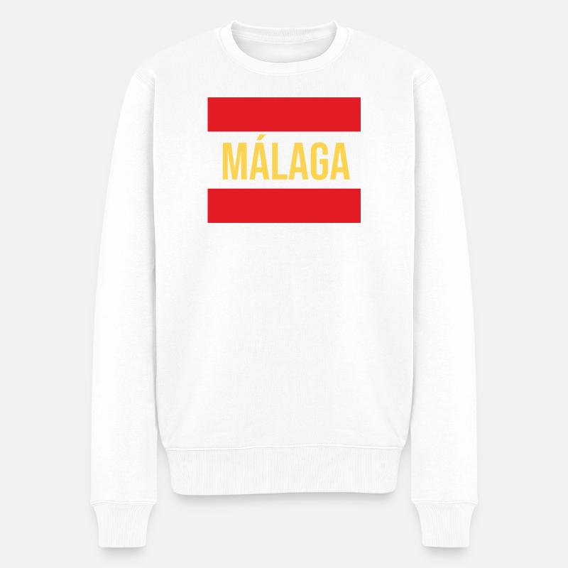Conception du drapeau régional de Malaga - Pull Premium bio Homme - blanc