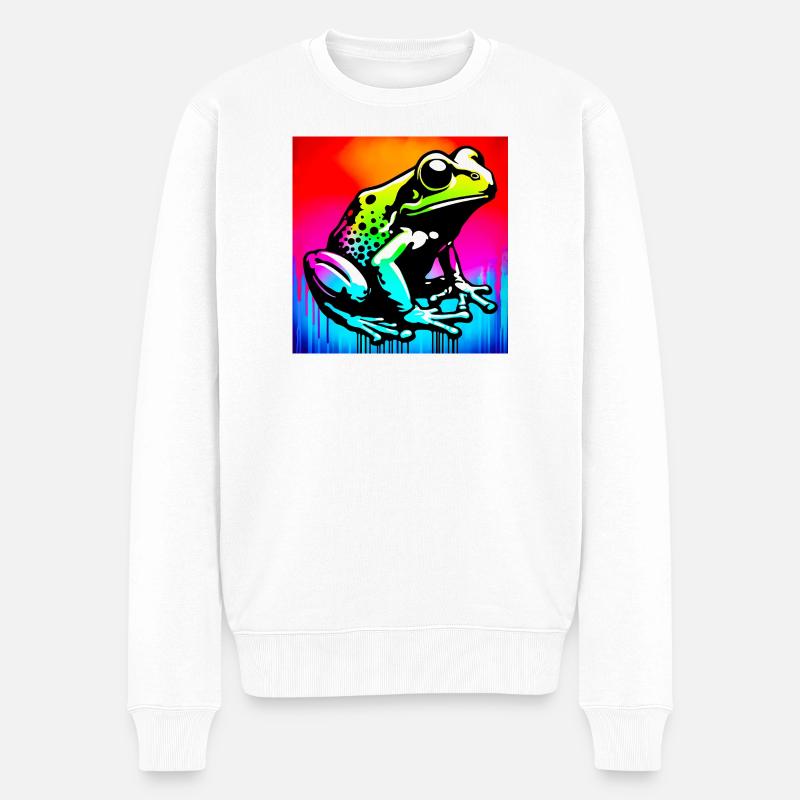 Frosch - Männer Premium Bio Pullover - Weiß