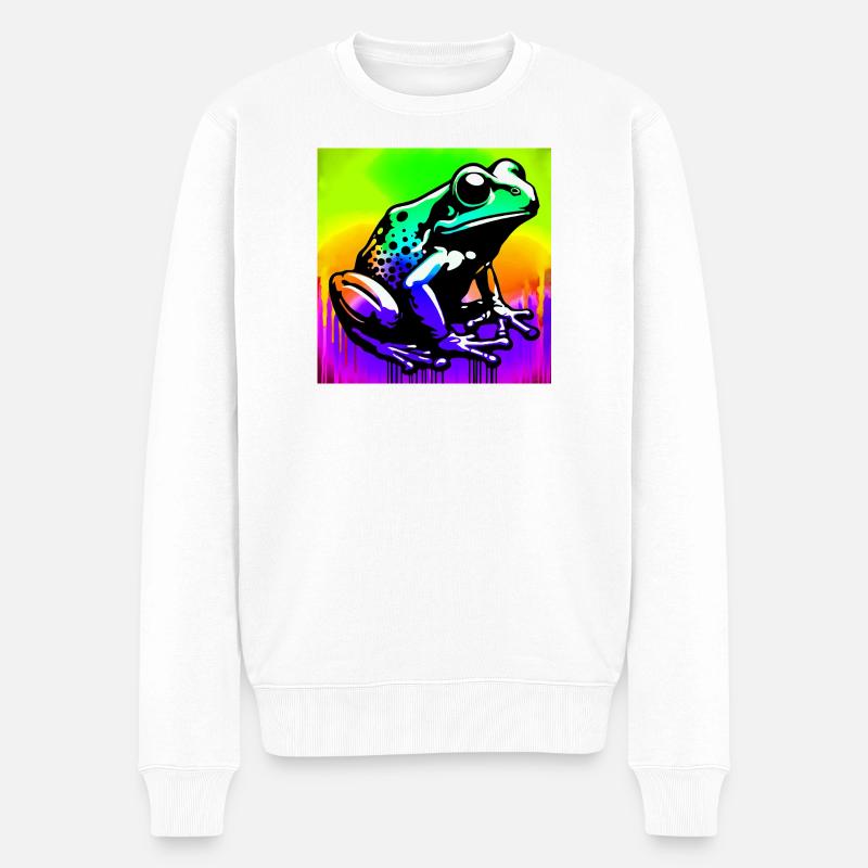 Frosch - Männer Premium Bio Pullover - Weiß