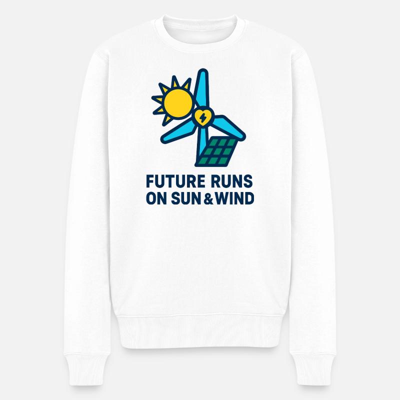 Future Runs on Sun & Wind - Männer Premium Bio Pullover - Weiß