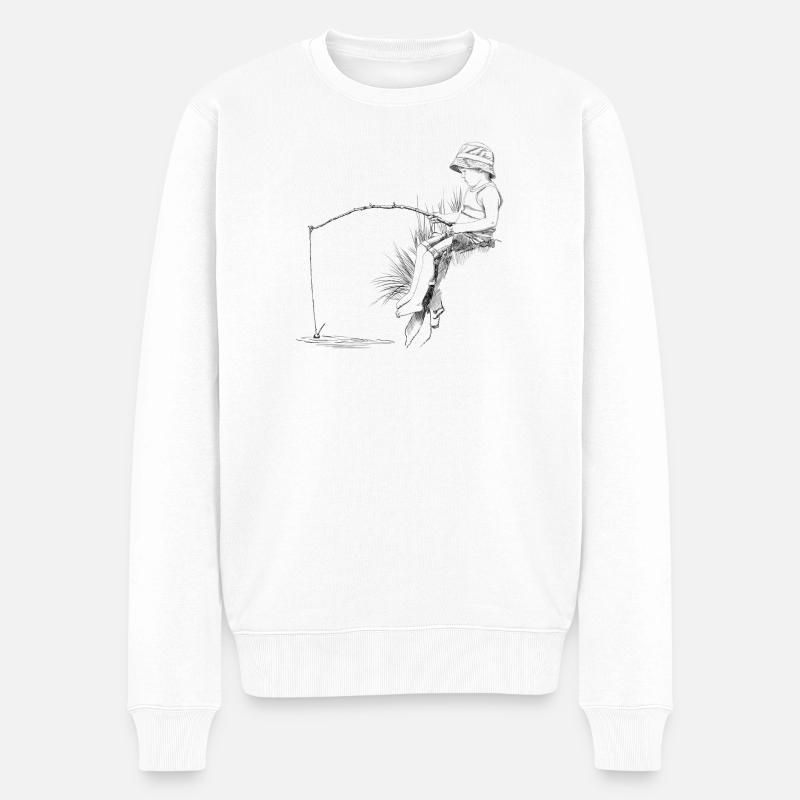 Angler - Männer Premium Bio Pullover - Weiß