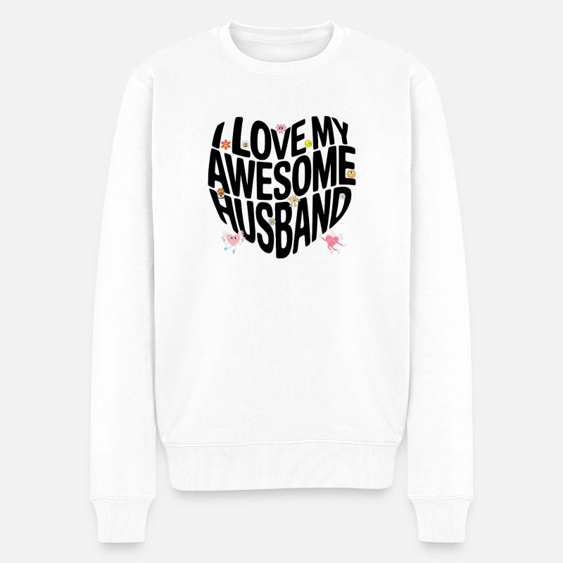 Chemise d’amour de mari génial - Rétro mignon dessin animé St - Pull Premium bio Homme - blanc