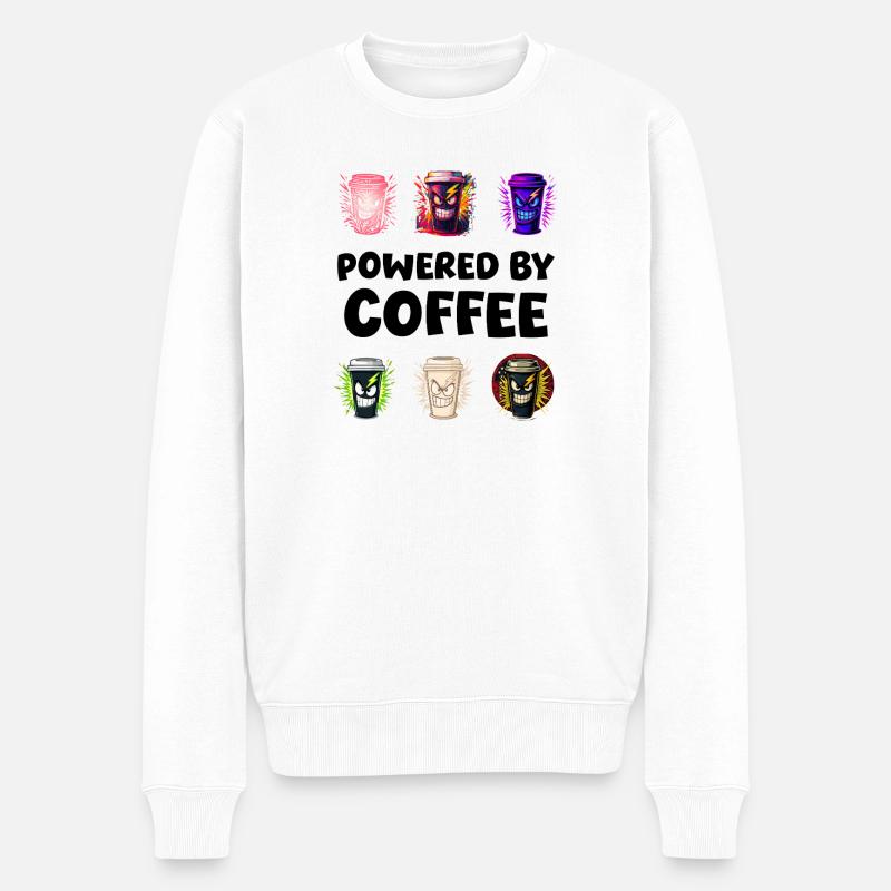 Ausdrucksstarke Energiebecher - Männer Premium Bio Pullover - Weiß