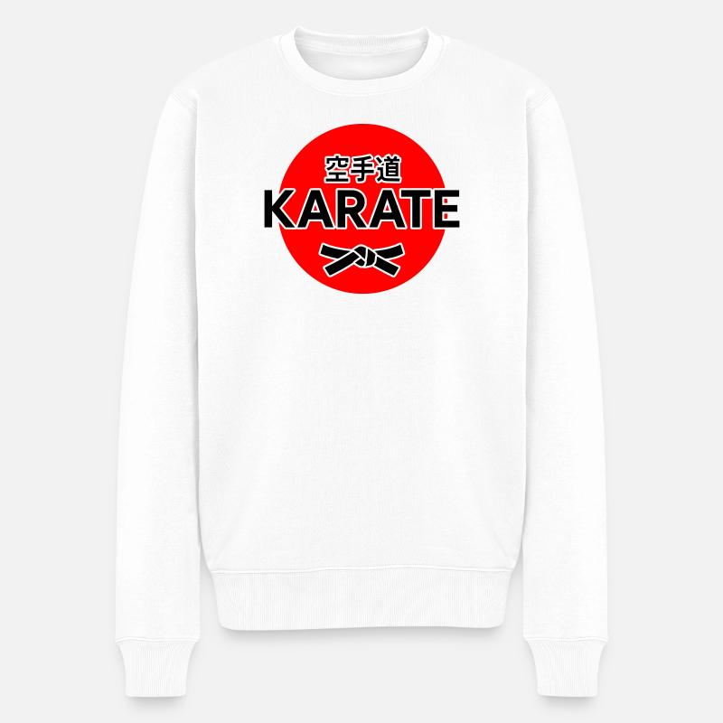 Karate - Männer Premium Bio Pullover - Weiß