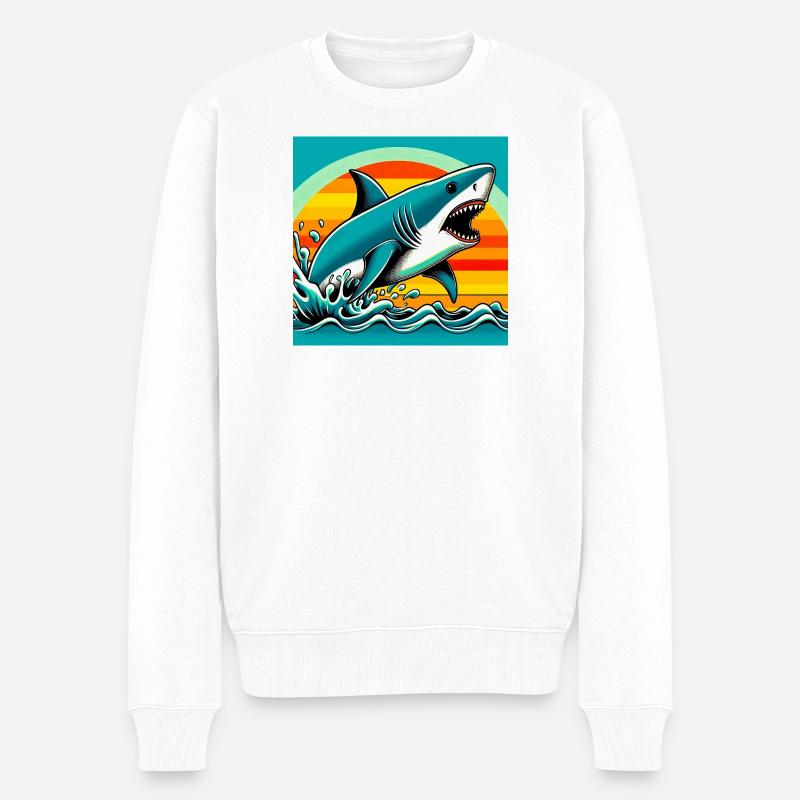 Requin - Pull Premium bio Homme - blanc