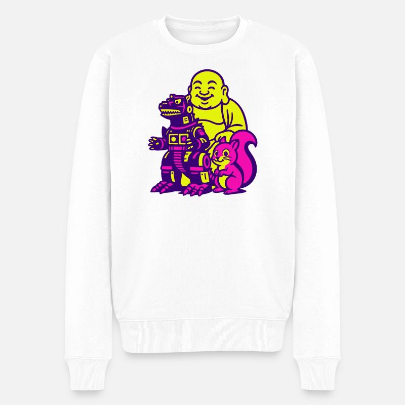 Pop Art Super Trio! - Männer Premium Bio Pullover - Weiß
