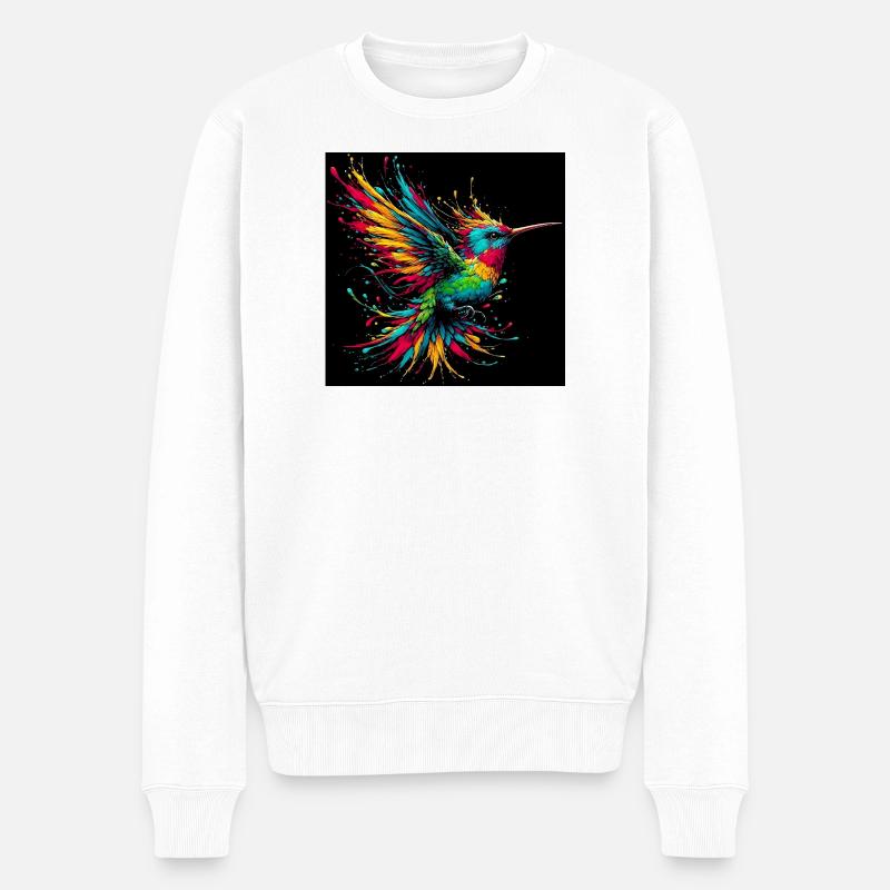 Kolibri - Männer Premium Bio Pullover - Weiß