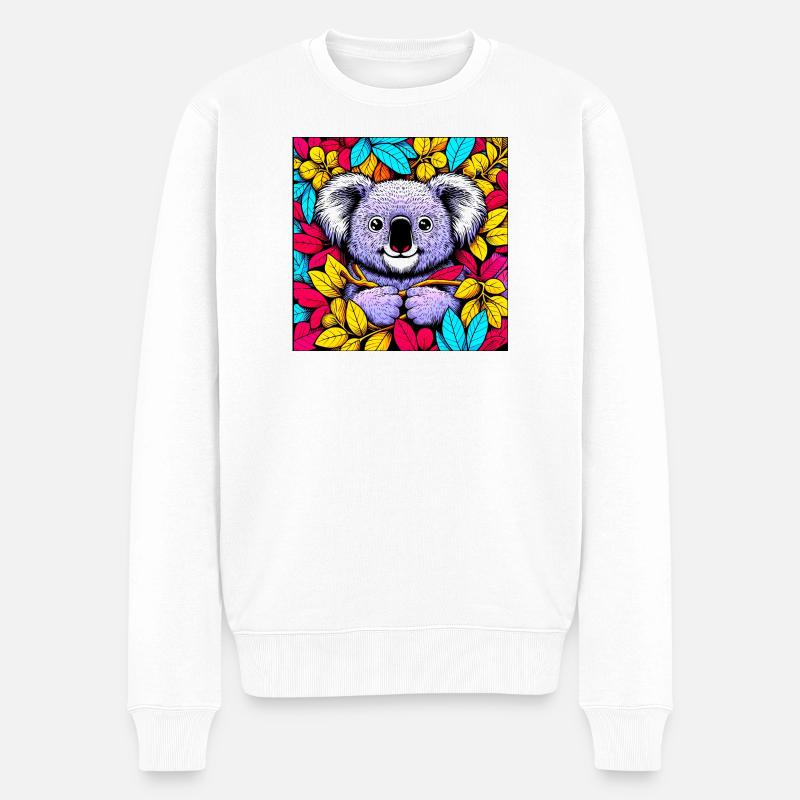 Koala - Männer Premium Bio Pullover - Weiß