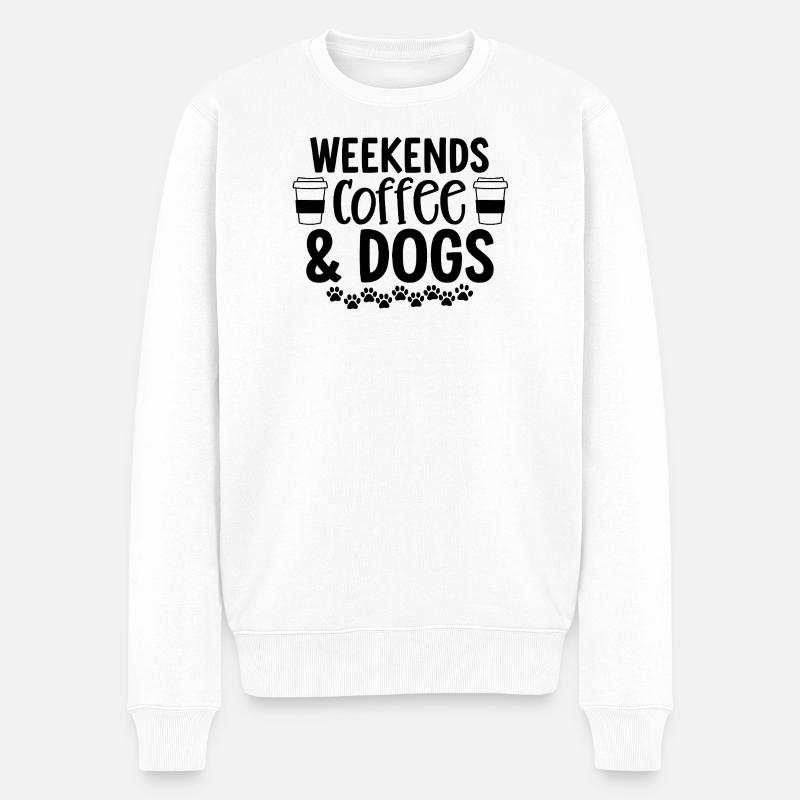 Week-ends Café Et Chiens - Pull Premium bio Homme - blanc