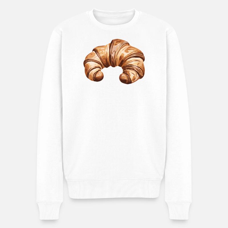 Croissant Einfacher Food Lover - Männer Premium Bio Pullover - Weiß