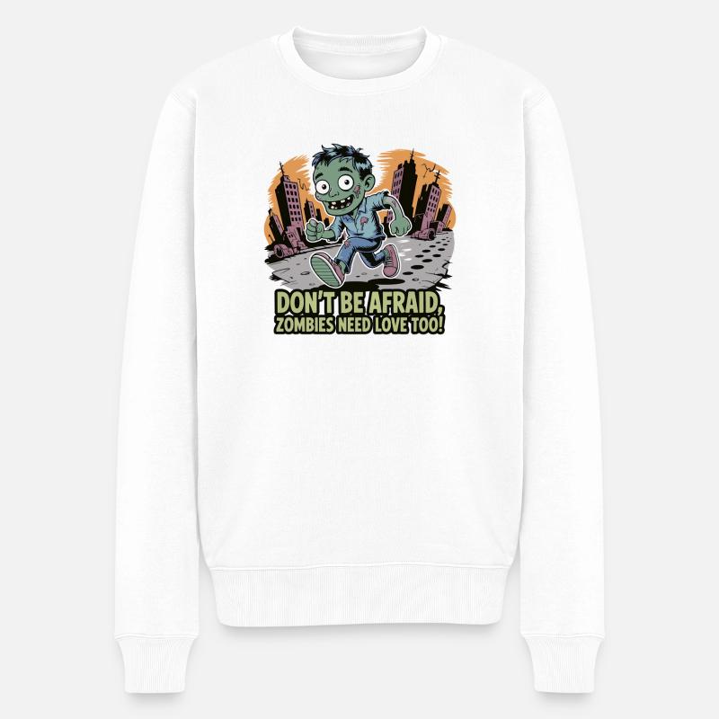 Impression Zombie Love Run - Pull Premium bio Homme - blanc