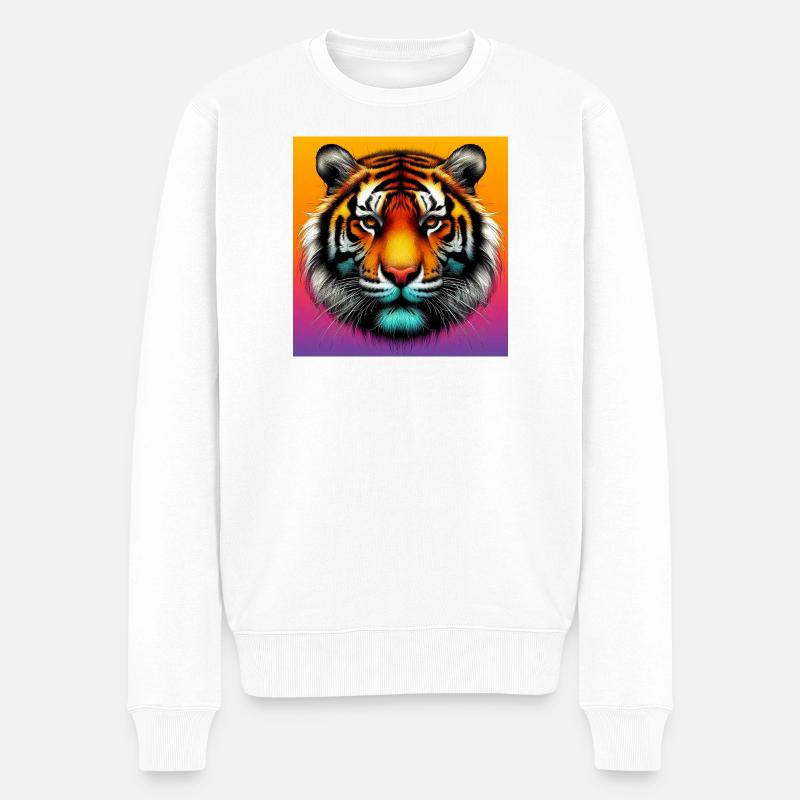 Tiger - Männer Premium Bio Pullover - Weiß