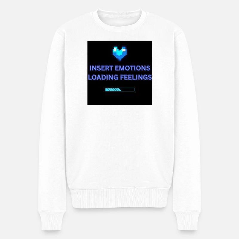 INSERT EMOTIONS LOADING FEELINGS  - Männer Premium Bio Pullover - Weiß