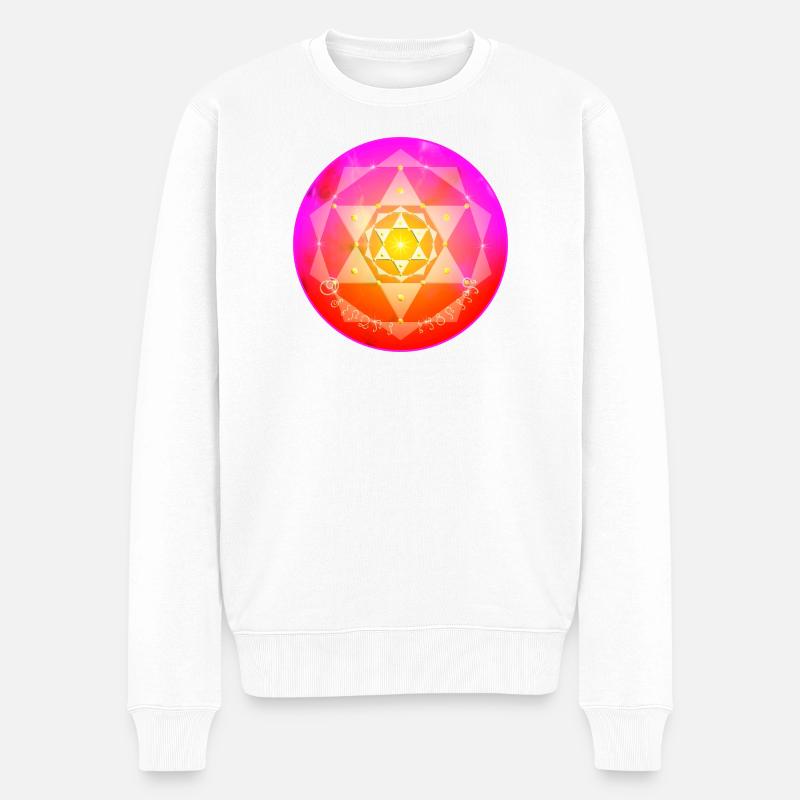 Kordulah Kristall Mandala - ElshaddaiShikaina - Männer Premium Bio Pullover - Weiß