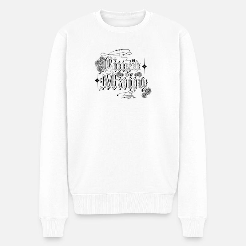 Lettrage Chicano : « Cinco de Mayo » - Pull Premium bio Homme - blanc