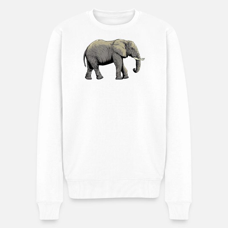 Conception individuelle de l’éléphant - Pull Premium bio Homme - blanc