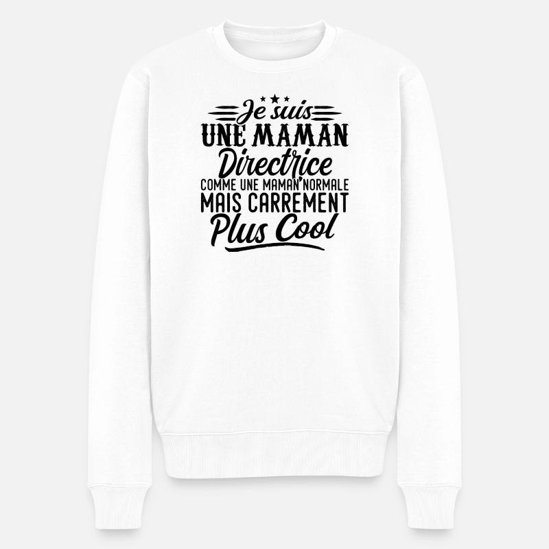 Mutter Regisseurin: normal, aber knallharter - Männer Premium Bio Pullover - Weiß