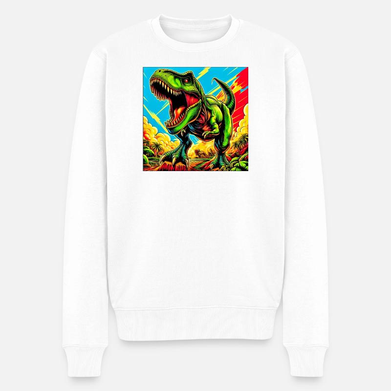 dinosaure - Pull Premium bio Homme - blanc