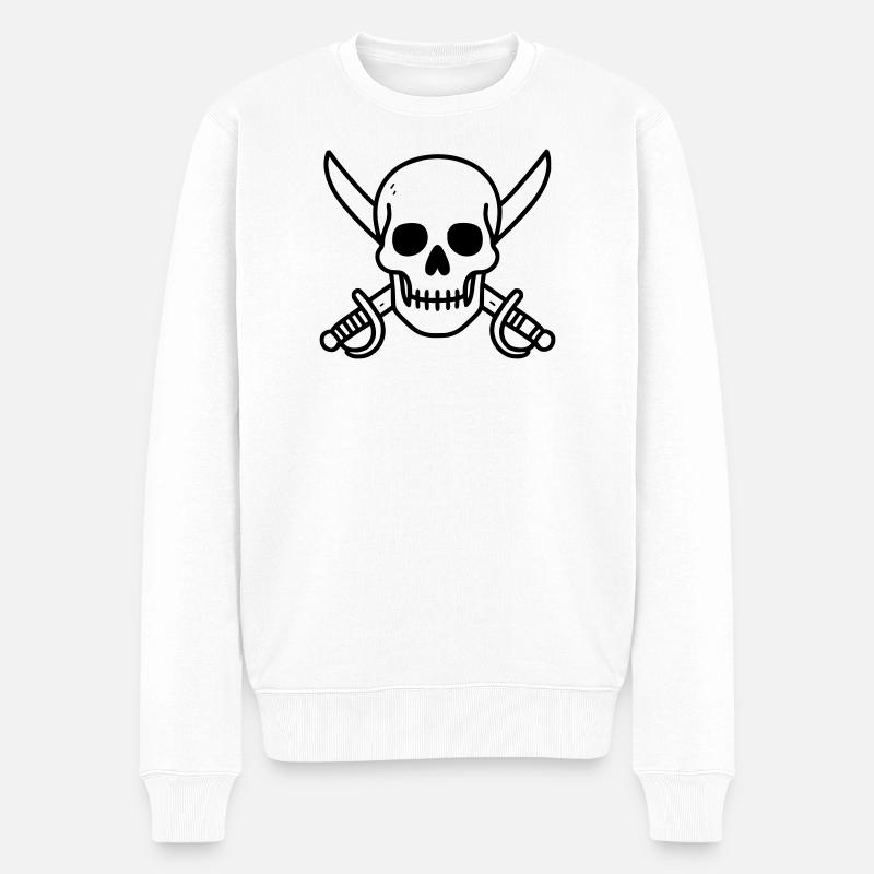 Piraten - Männer Premium Bio Pullover - Weiß