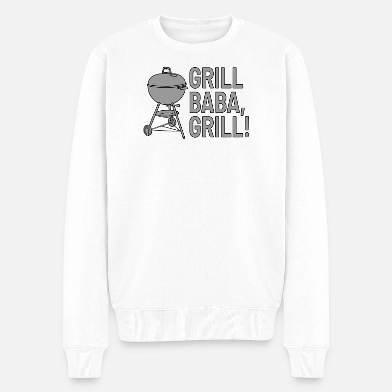 Grill baba, grilll! - Männer Premium Bio Pullover - Weiß