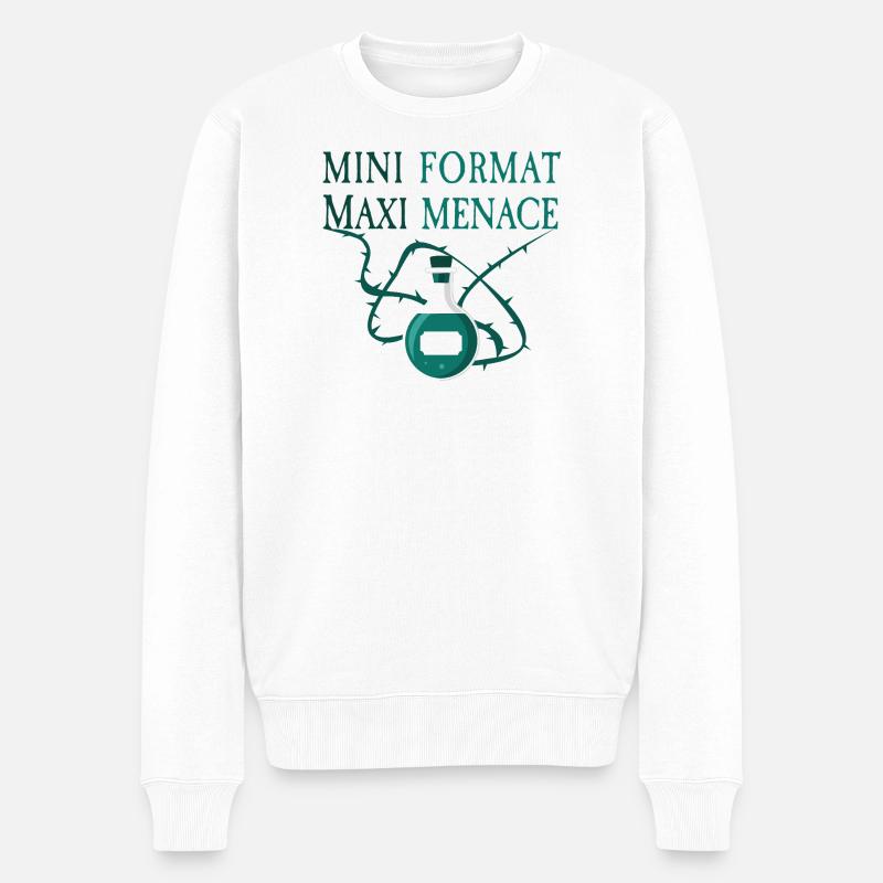 Kleinformat Maxi Menace - Männer Premium Bio Pullover - Weiß