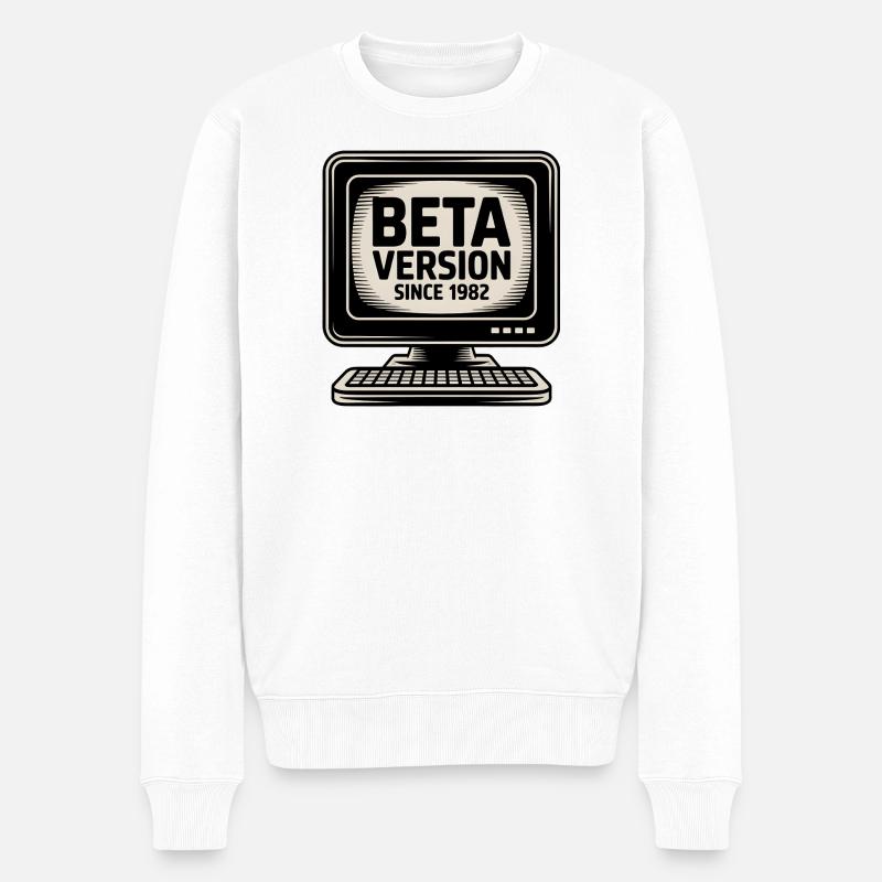 Retro Computer Beta Version Design - Männer Premium Bio Pullover - Weiß