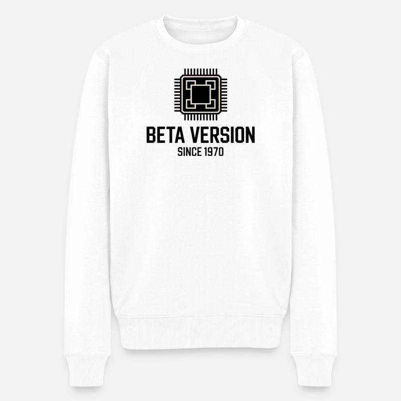 Minimalist Quadratischer Kare Design - Männer Premium Bio Pullover - Weiß