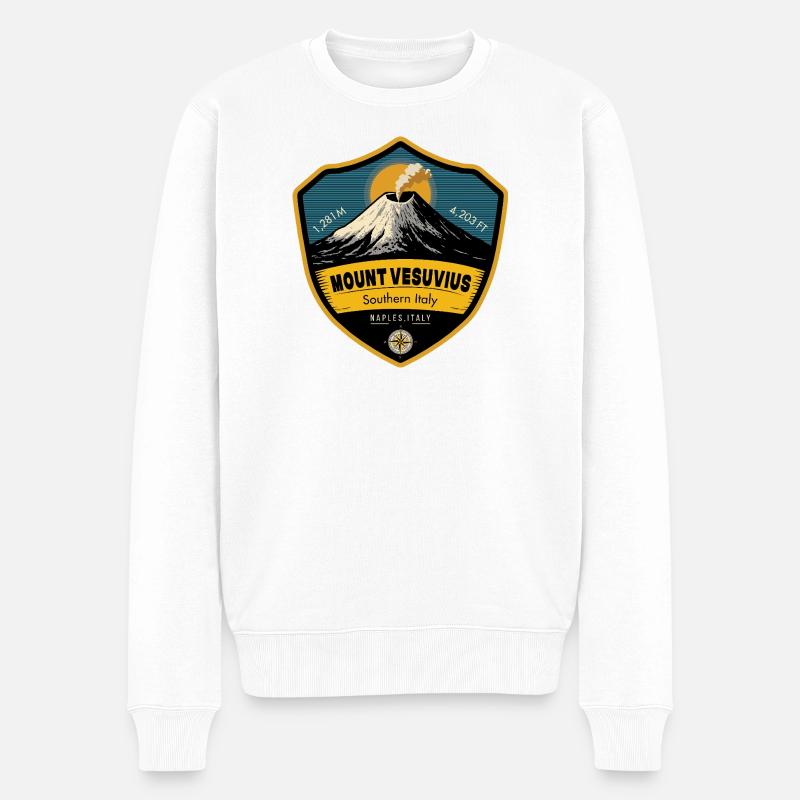 Vesuv , Neapel, Italien - Männer Premium Bio Pullover - Weiß