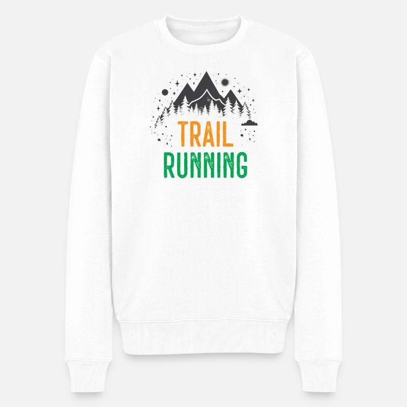 Trailrunning - Männer Premium Bio Pullover - Weiß