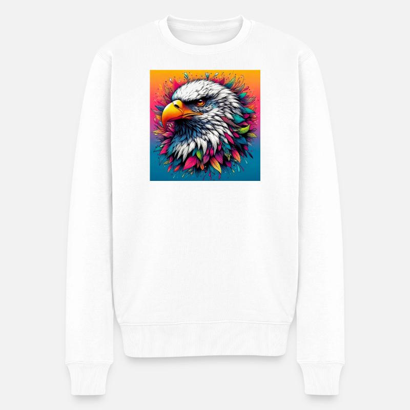 Adler - Männer Premium Bio Pullover - Weiß