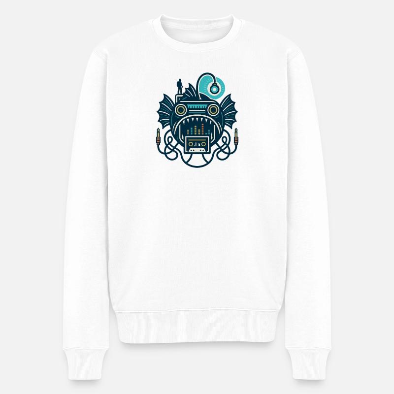 Deep Sea Mixtape – Anglerfisch - Männer Premium Bio Pullover - Weiß