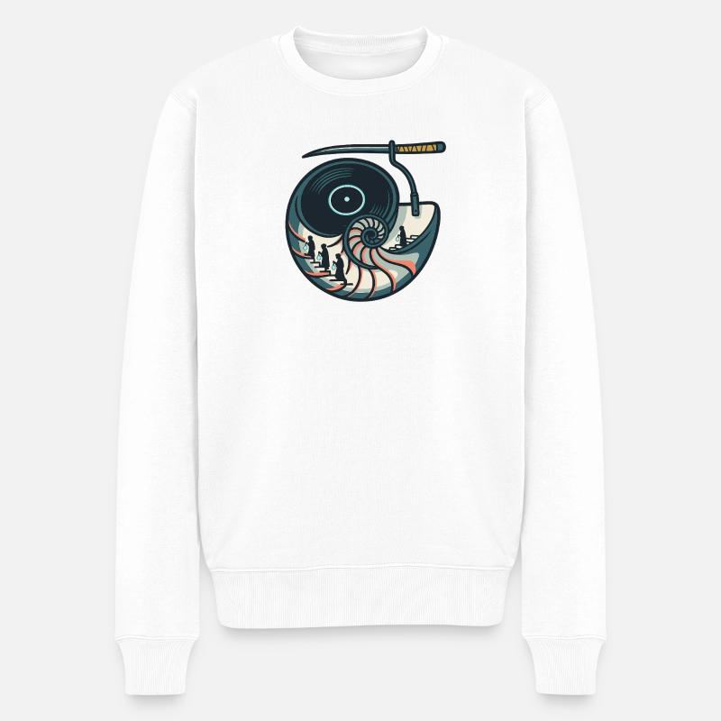 Nautilus Groove – Treppe ins Licht - Männer Premium Bio Pullover - Weiß