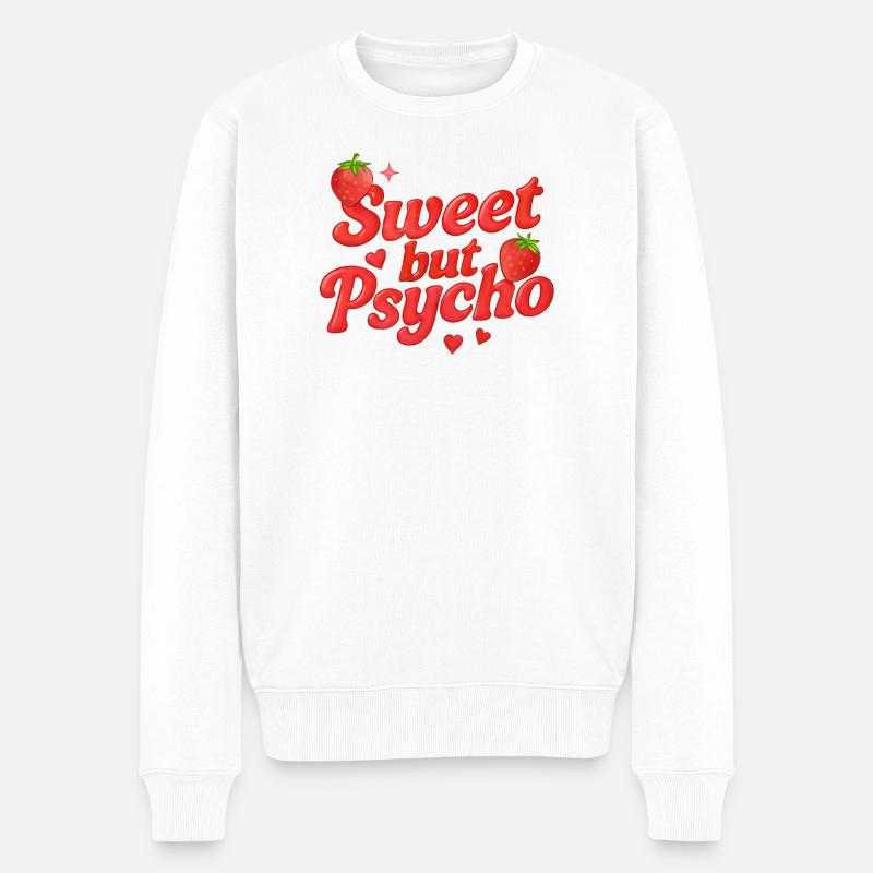 sweet but psycho / y2k design - Männer Premium Bio Pullover - Weiß