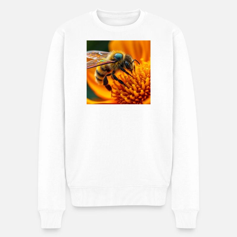 Biene - Männer Premium Bio Pullover - Weiß