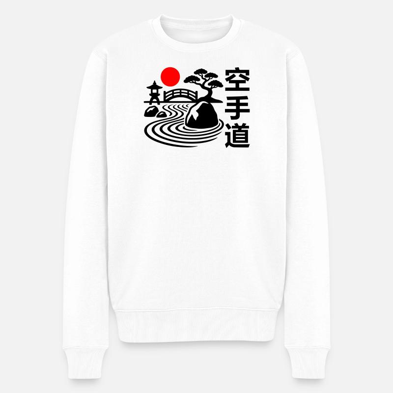 Karate Natur - Männer Premium Bio Pullover - Weiß