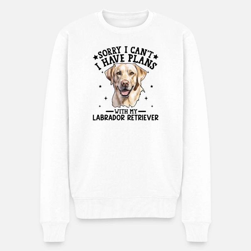 Portrait d'un labrador vivant - Pull Premium bio Homme - blanc