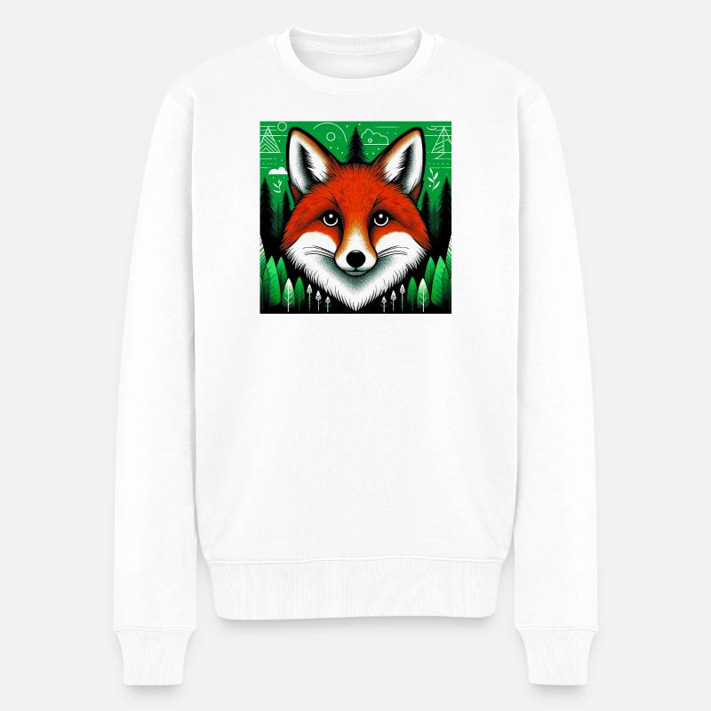 Fuchs - Männer Premium Bio Pullover - Weiß