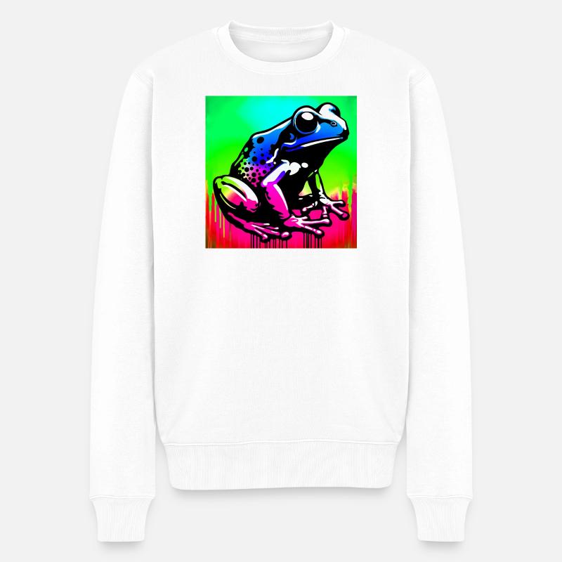 Frosch - Männer Premium Bio Pullover - Weiß