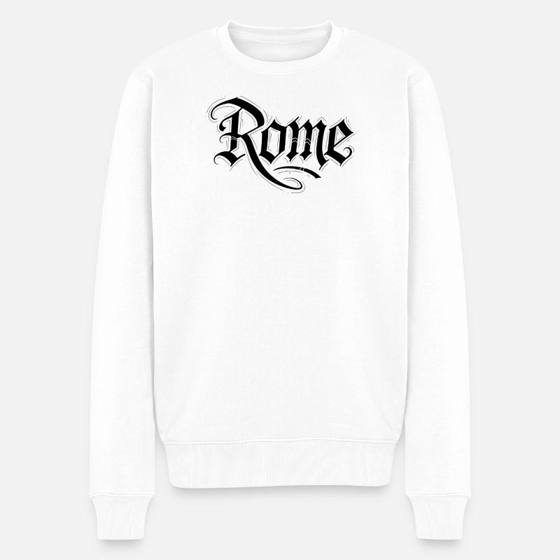 Rome - Männer Premium Bio Pullover - Weiß