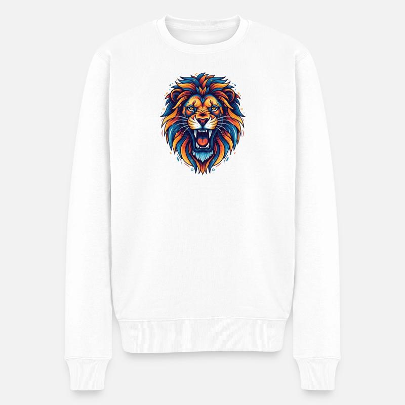 Lion - Pull Premium bio Homme - blanc
