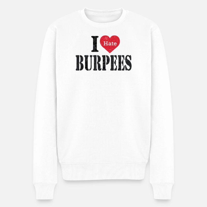 J’aime les burpees Citation drôle - Pull Premium bio Homme - blanc