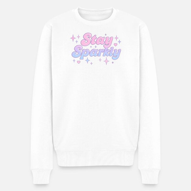 Stay Sparkly / Y2K Design - Männer Premium Bio Pullover - Weiß