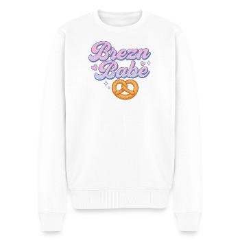 brezn babe / Brezel / Bayern girl - Männer Premium Bio Pullover - Weiß - Vorne - Thijin (182cm)