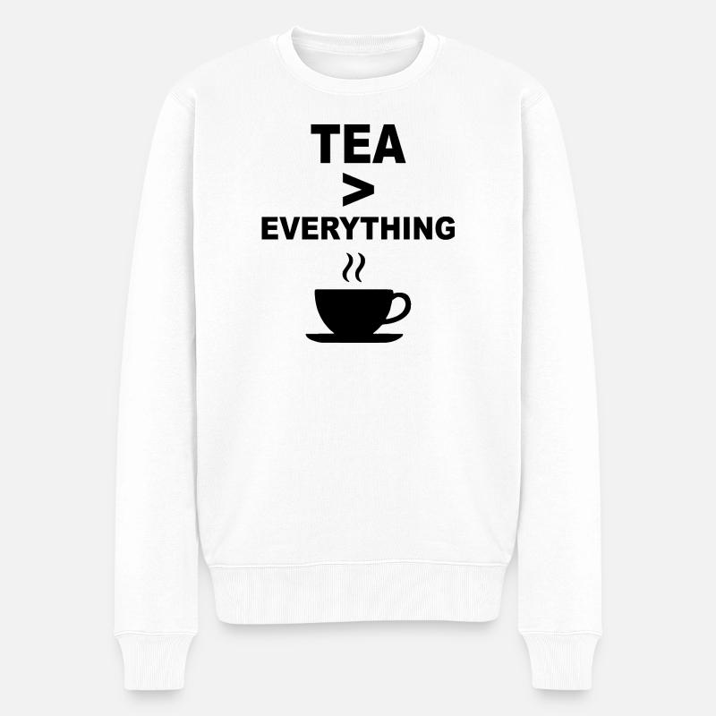Tee > Alles – Lustiges Teeliebhaber-Design - Männer Premium Bio Pullover - Weiß
