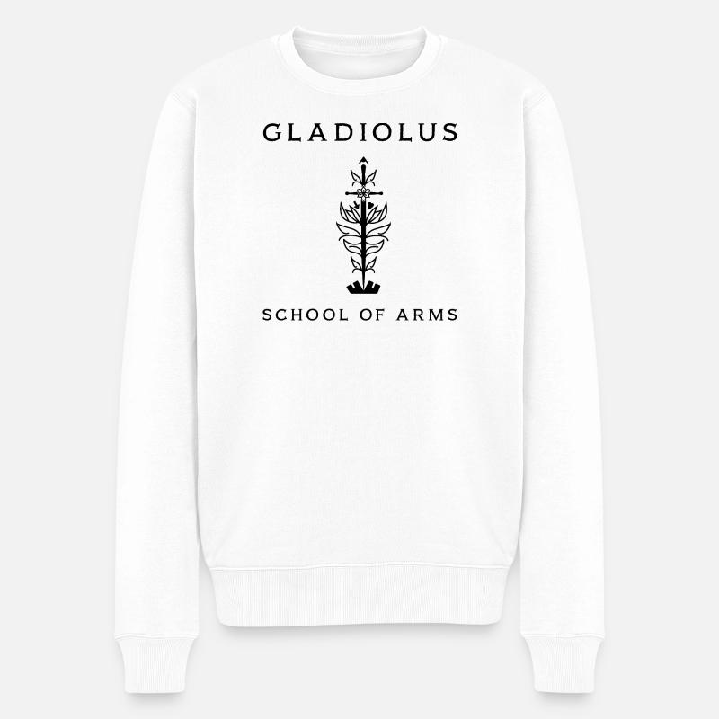 Gladiole schwarz - Männer Premium Bio Pullover - Weiß
