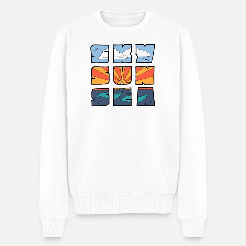 Sky Sun Sea - Männer Premium Bio Pullover - Weiß