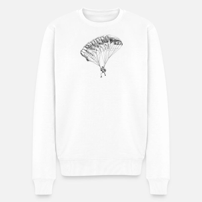 Fallschirm - Männer Premium Bio Pullover - Weiß