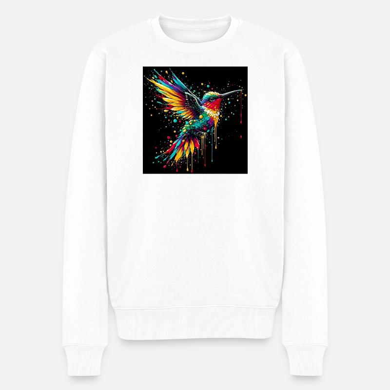 Kolibri - Männer Premium Bio Pullover - Weiß