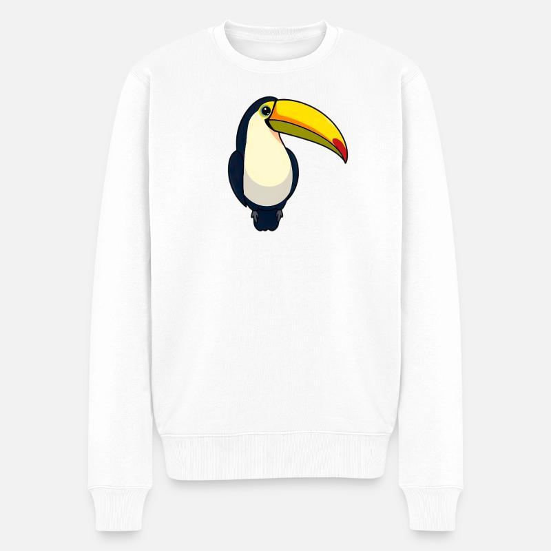 Tukan Vogel - Männer Premium Bio Pullover - Weiß