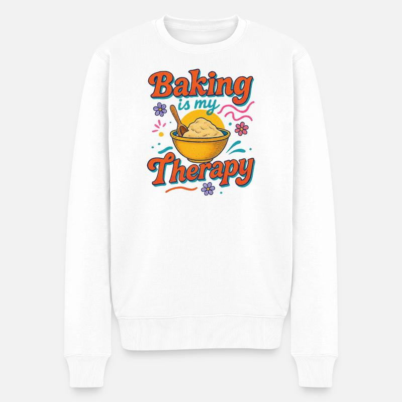Backtherapie Inspirierendes Design - Männer Premium Bio Pullover - Weiß